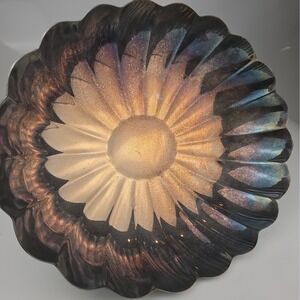 Vintage Reed & Barton 60 Holiday Silverplate Scalloped Bowl Rainbow Patina